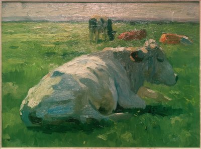 Liggande ko av Thomas Ludwig Herbst
