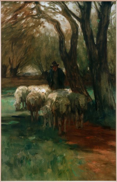 Herde med flock av Thomas Ludwig Herbst