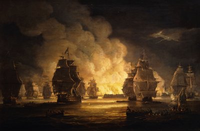Slaget vid Alger: Bombardementet, 1824 av Thomas Luny