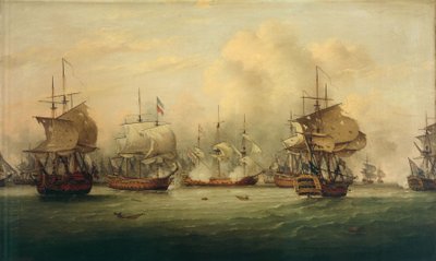 Slaget vid Doggerbank den 5 augusti 1781 av Thomas Luny