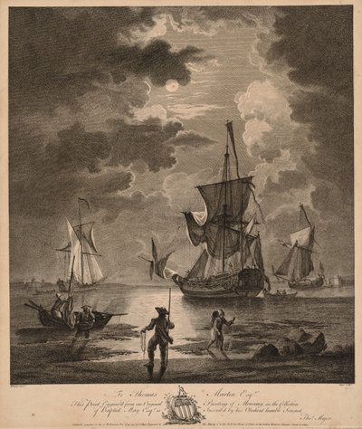 En utsikt över havet i månsken av Thomas Major
