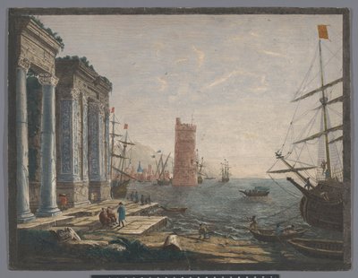 Utsikt över en hamn med fartyg och båtar på vattnet av Thomas Major