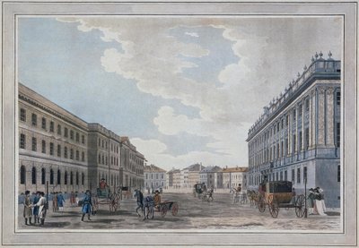 Utsikt över en Millionnaya Street och Marmorpalatset genom Marsfältet, 1790 av Thomas Malton the Elder
