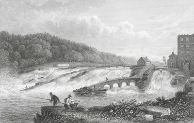 Laxhoppet i Coleraine, Co Londonderry (gravyr) av Thomas Mann (after) Baynes
