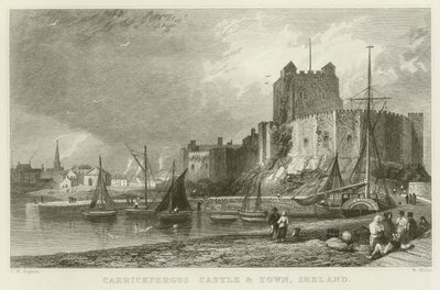 Carrickfergus slott och stad av Thomas Mann Baynes