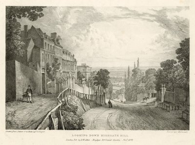 Tittar nedför Highgate Hill, London av Thomas Mann Baynes