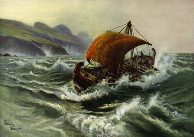 Fenicier på besök i Gamla England av Thomas Marie Madawaska Hemy