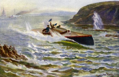 Motorscout (färg litho) av Thomas Marie Madawaska Hemy