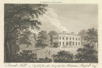 Beach Hill, på Enfield Chase, säte för framlidne Francis Russell, Esquire, yttre förort - norr av Thomas Medland