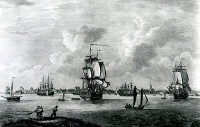 En vy av Charles Town, huvudstaden i South Carolina i Nordamerika, graverad av Pierre Charles Canot av Thomas Mellish
