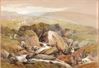 En vy i högländerna (bodycolour) av Thomas Miles II Richardson