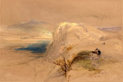Craig Lough and Roman Wall, 1839 (penna, gouache och wc på papper) av Thomas Miles Richardson