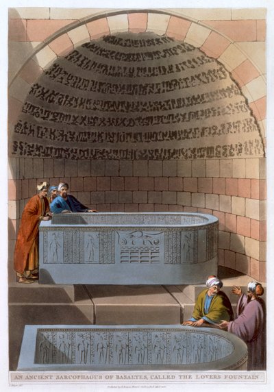 "En forntida sarkofag från Basaltes, kallad Lovers Fountain", 1802 av Thomas Milton