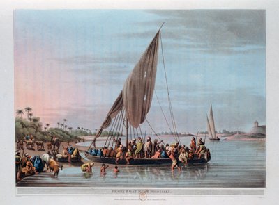 Färja nära Nedssili, Egypten, 1801 av Thomas Milton