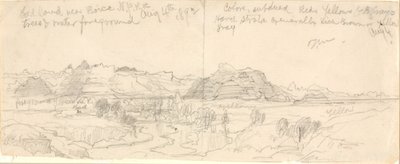 Bad Lands nära Boise, N.P.R.R. (No. Pacific Railroad) av Thomas Moran