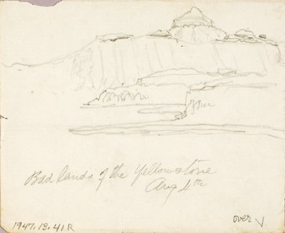 Yellowstone-regionens dåliga land av Thomas Moran