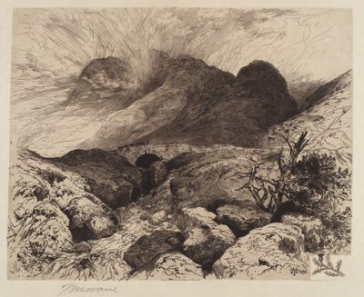 Bro i passet Glencoe—Skottland av Thomas Moran