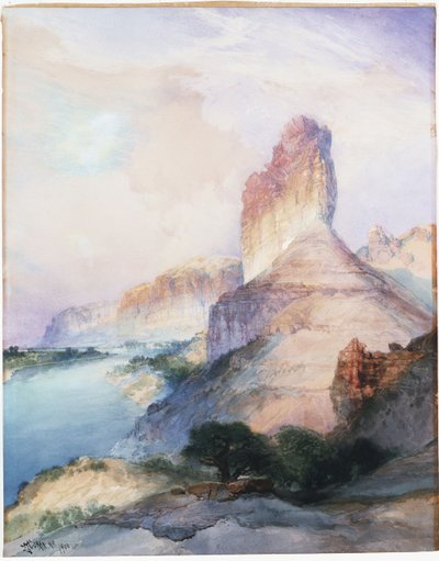 Castle Butte, Green River, Wyoming, 1900 av Thomas Moran