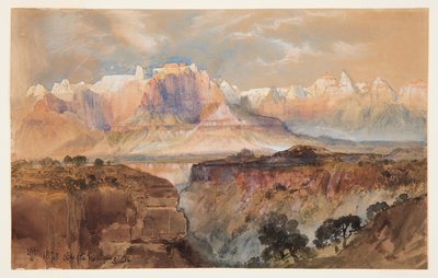 Cliffs of the Rio Virgin, South Utah av Thomas Moran