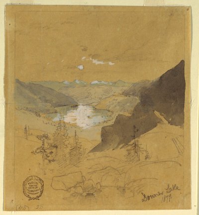 Teckning, Donnersjön, 1879 av Thomas Moran