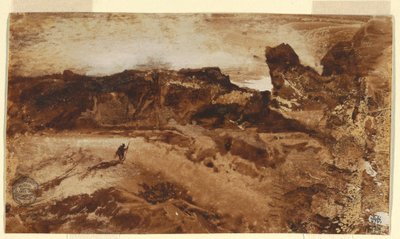 Teckning, I öknen, Arizona, 1878 av Thomas Moran