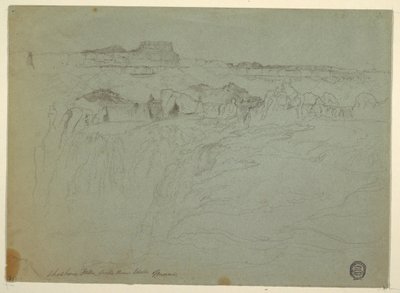 Teckning, Shoshone Falls, Snake River, Idaho, 1875 av Thomas Moran