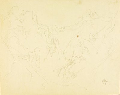 Fältskiss av Rocky Canyon av Thomas Moran