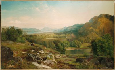 Minding the Flock, c.1867 av Thomas Moran
