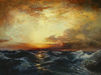 Stillahavssolnedgången, 1907 av Thomas Moran