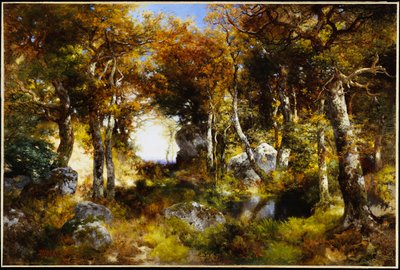 The Woodland Pool, 1909 av Thomas Moran