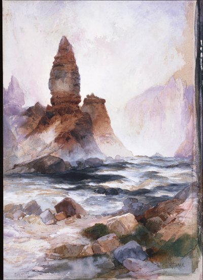 Tower Falls och Sulphur Rock, Yellowstone av Thomas Moran