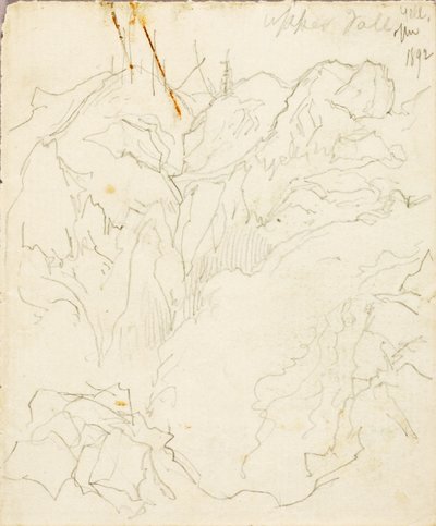 Upper Falls, Yellowstone av Thomas Moran