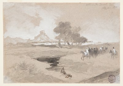 Vattenhål i öknen, Utah av Thomas Moran
