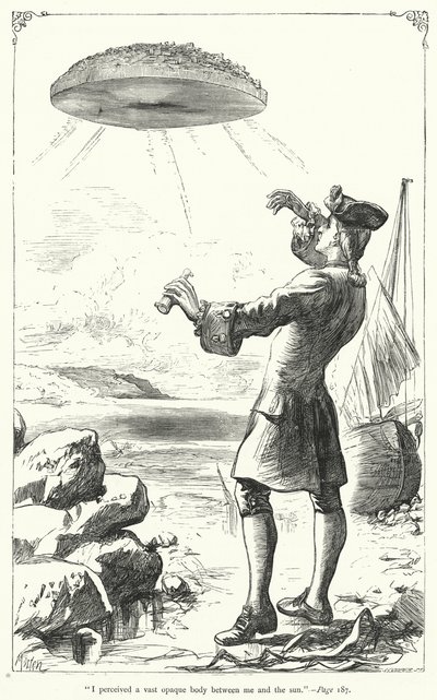 Illustration för Gullivers resor av Jonathan Swift (gravyr) av Thomas Morten
