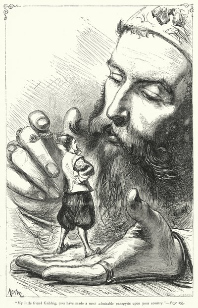 Illustration för Gullivers resor av Jonathan Swift (gravyr) av Thomas Morten