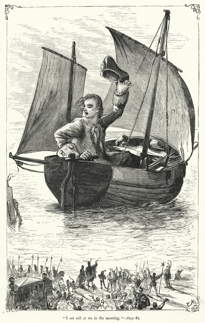 Illustration för Gullivers resor av Jonathan Swift (gravyr) av Thomas Morten