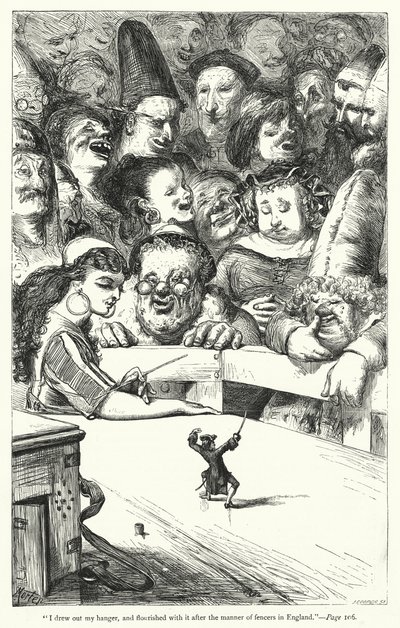 Illustration för Gullivers resor av Jonathan Swift (gravyr) av Thomas Morten