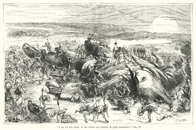 Illustration för Gullivers resor av Jonathan Swift (gravyr) av Thomas Morten