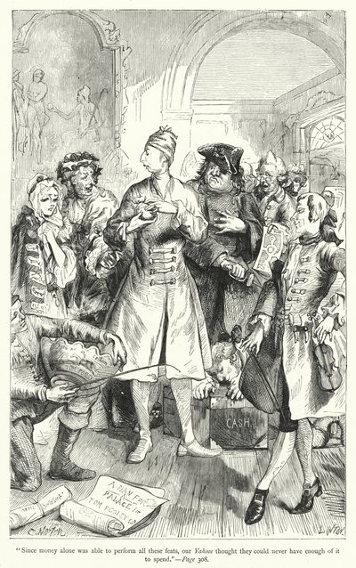 Illustration för Gullivers resor av Jonathan Swift (gravyr) av Thomas Morten