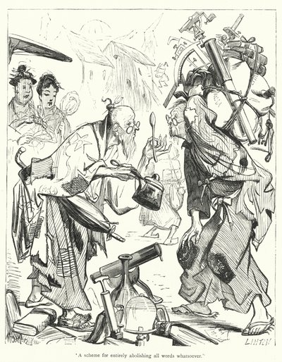 Illustration för Gullivers resor av Jonathan Swift (gravyr) av Thomas Morten