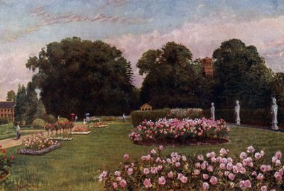 Kew Gardens: In the Italian Garden (färg litho) av Thomas Mower Martin