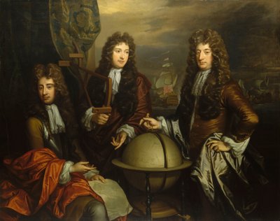 John Benbow (1653-1702), Sir Ralph Delavalle (cirka 1645-1707) och Thomas Phillips (cirka 1635-1693) av Thomas Murray