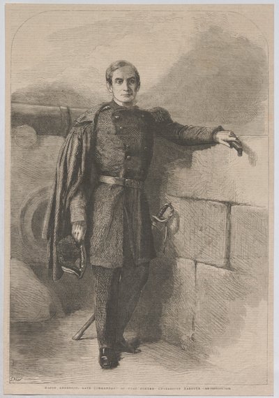 Major Anderson, tidigare befälhavare för Fort Sumter, Charlestons hamn av Thomas Nast
