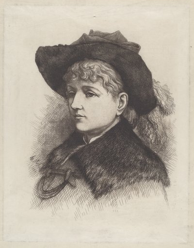 Porträtt av konstnärens fru, Sarah Edwards Nast av Thomas Nast