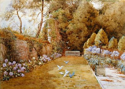 The Court Garden, Hinton (akvarell på papper) av Thomas Noelsmith