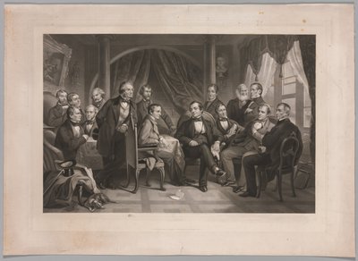 Washington Irving och hans litterära vänner på Sunnyside, 1864. av Thomas Oldham Barlow