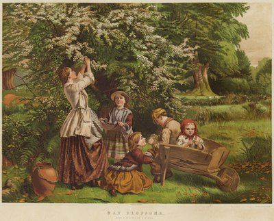 majblomningar (chromolitho) av Thomas P. Hall