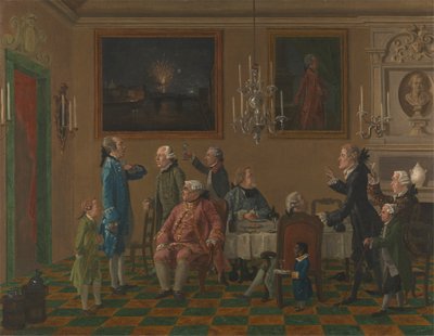 Brittiska herrar i Sir Horace Manns hem i Florens av Thomas Patch