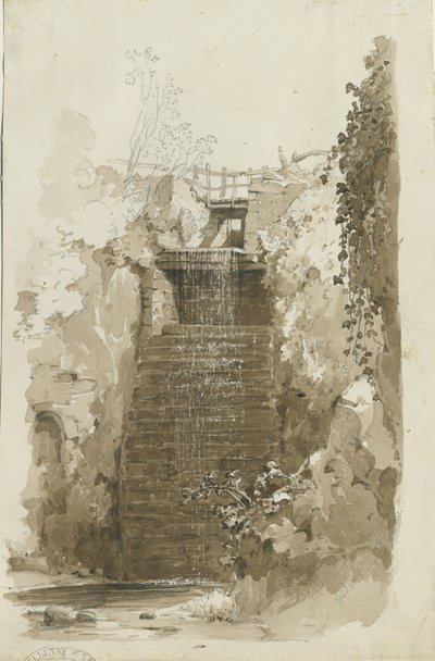 Biddulph - lantlig utsikt: ritning med penna och tvätt, 8 juni 1837 (ritning) av Thomas Peploe Wood