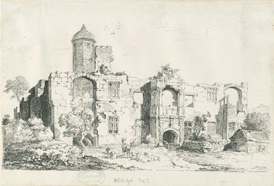 Biddulph Hall (gammal): penn- och bläckteckning av Thomas Peploe Wood